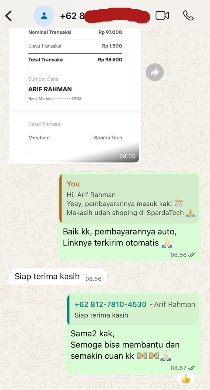 Bukti Pembelian Customer