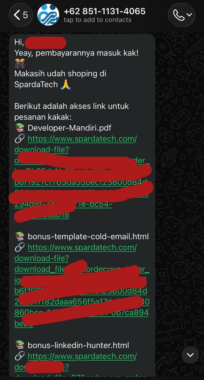 Bukti Sender